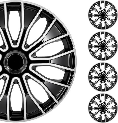 SCITOO 16" Wheel Cover Set of 4 Replacement 16 Inch Hubcaps Universal-Fit for Cars Trucks SUVs with Black Color in Saudi Arabia
