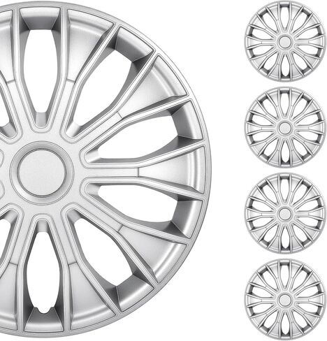 SCITOO 16" Wheel Cover Set of 4 Replacement 16 Inch Hubcaps Universal-Fit for Cars Trucks SUVs with Black Color in Saudi Arabia