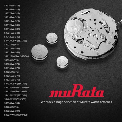 Murata 377 SR626SW Battery 1.55V Silver Oxide Watch Button Cell (15 Batteries) in Kuwait