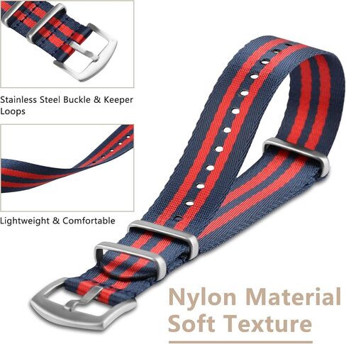 Watch Band for Lug Width 20mm/22mm Premium Ballistic Nylon, Comfortable and Breathable, Stainless Steel Buckle, Classic Nylon Strap for Men and Women in Saudi Arabia
