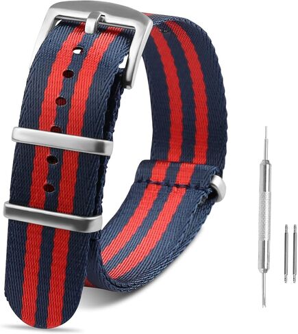 Watch Band for Lug Width 20mm/22mm Premium Ballistic Nylon, Comfortable and Breathable, Stainless Steel Buckle, Classic Nylon Strap for Men and Women in Saudi Arabia