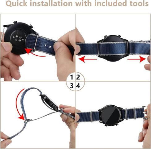 Watch Band for Lug Width 20mm/22mm Premium Ballistic Nylon, Comfortable and Breathable, Stainless Steel Buckle, Classic Nylon Strap for Men and Women in Saudi Arabia