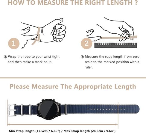 Watch Band for Lug Width 20mm/22mm Premium Ballistic Nylon, Comfortable and Breathable, Stainless Steel Buckle, Classic Nylon Strap for Men and Women in Saudi Arabia