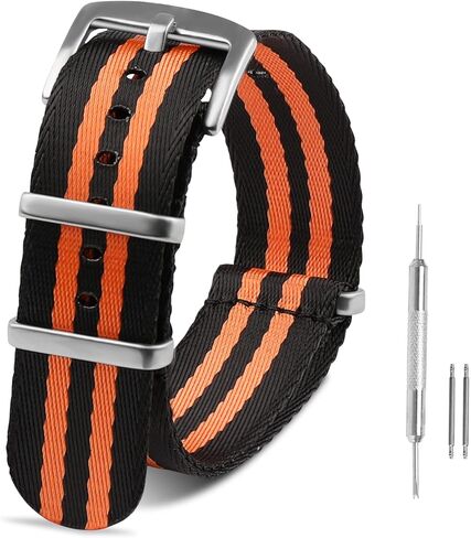 Watch Band for Lug Width 20mm/22mm Premium Ballistic Nylon, Comfortable and Breathable, Stainless Steel Buckle, Classic Nylon Strap for Men and Women in Saudi Arabia