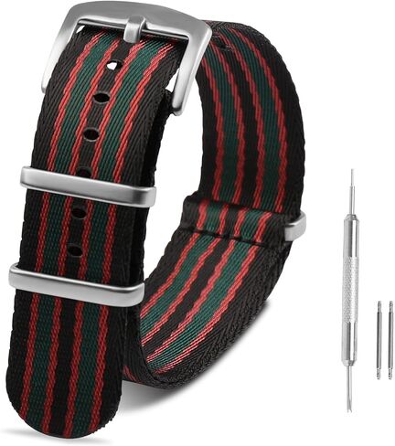 Watch Band for Lug Width 20mm/22mm Premium Ballistic Nylon, Comfortable and Breathable, Stainless Steel Buckle, Classic Nylon Strap for Men and Women in Saudi Arabia