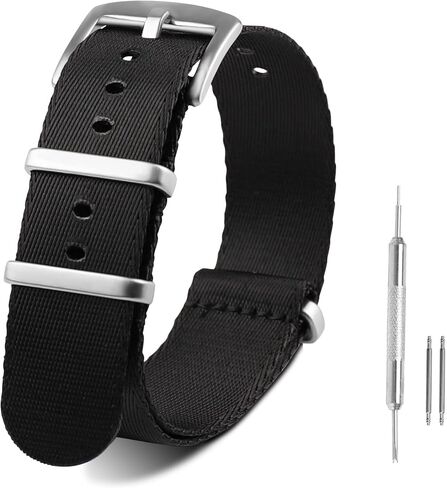 Watch Band for Lug Width 20mm/22mm Premium Ballistic Nylon, Comfortable and Breathable, Stainless Steel Buckle, Classic Nylon Strap for Men and Women in Saudi Arabia