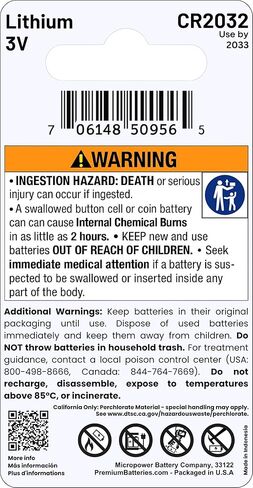 Wireless Doorbell Button Batteries (2-Pack) CR2032 – DEFIANT, Heath Zenith, Honeywell, LETSWILL, PHILIPS, SECRUI, TECKNET – Wireless Doorbell Button Battery Replacement Kit in Kuwait