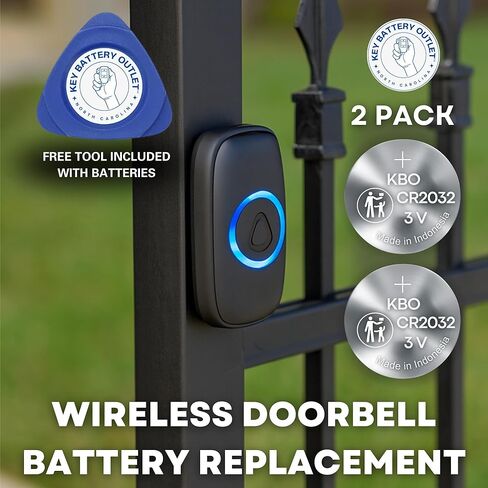 Wireless Doorbell Button Batteries (2-Pack) CR2032 – DEFIANT, Heath Zenith, Honeywell, LETSWILL, PHILIPS, SECRUI, TECKNET – Wireless Doorbell Button Battery Replacement Kit in Kuwait