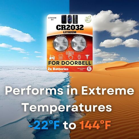 Wireless Doorbell Button Batteries (2-Pack) CR2032 – DEFIANT, Heath Zenith, Honeywell, LETSWILL, PHILIPS, SECRUI, TECKNET – Wireless Doorbell Button Battery Replacement Kit in Kuwait