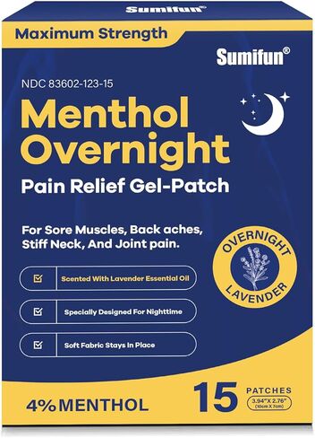 Sumifun Medicated Cold Hot Patches - 30 Count 5% Menthol Extra Strength Pain Relief Patches Powerful Targeted Relief for Simple Backaches, Joint Pain, Stiff Neck, Muscle Sore in Saudi Arabia