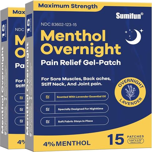 Sumifun Medicated Cold Hot Patches - 30 Count 5% Menthol Extra Strength Pain Relief Patches Powerful Targeted Relief for Simple Backaches, Joint Pain, Stiff Neck, Muscle Sore in Saudi Arabia