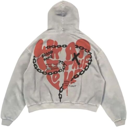 Y2K hip-hop retro hoodie, casual letter printed skull fashion sports pullover, couple Harajuku clothing in Saudi Arabia