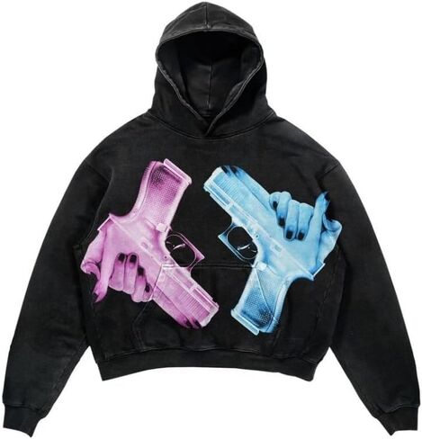 Y2K hip-hop retro hoodie, casual letter printed skull fashion sports pullover, couple Harajuku clothing in Saudi Arabia