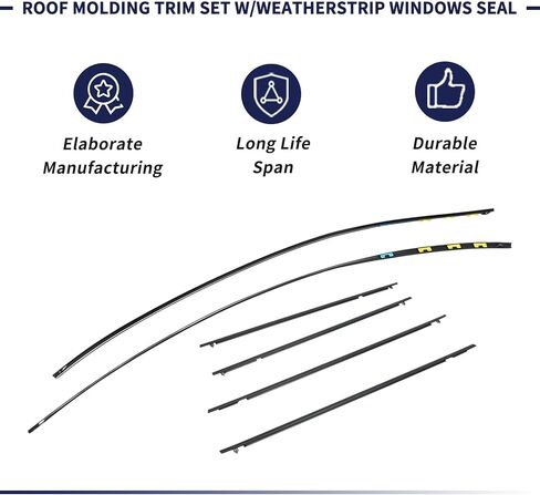 73158-SNA-013, 73168-SNA-013, 1 Pair Drip Side Molding Fit for Honda Civic 2006 2007 2008 2009 2010 2011 Left & Right Roof Molding Side Set w/Weatherstrip Window Molding Trim Seal Belt in Saudi Arabia