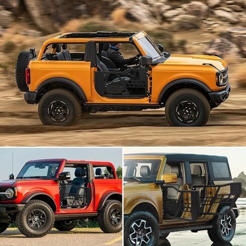 أبواب درب أنبوبي للطرق الوعرة مع مرآة رؤية جانبية متوافقة مع 2018-2026 Wrangler JL JLU & Gladiator JT 4 أبواب - مجموعة من 4 أبواب نصف أنبوبية سميكة للمغامرة in Kuwait