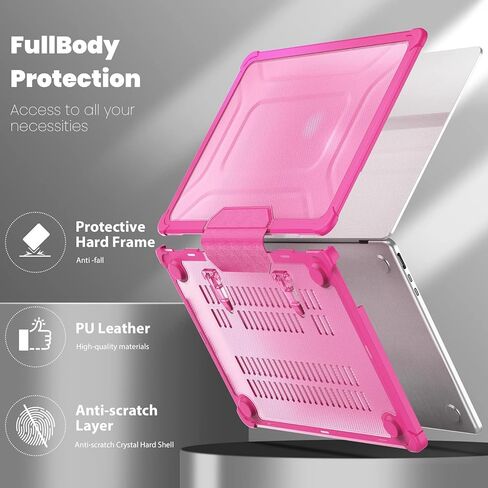 for M2 MacBook Air 13.6 inch 2022 Release A2681 Model Case, Dual Layer Transport Hard Full Protective Case with Kicstand + Mouse Pad(Rose Red) in Saudi Arabia