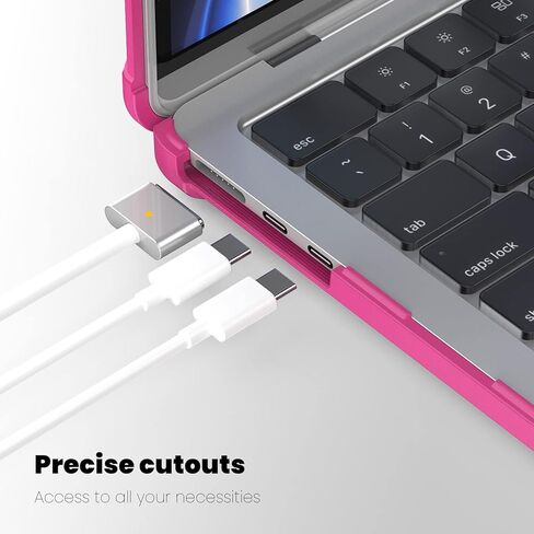for M2 MacBook Air 13.6 inch 2022 Release A2681 Model Case, Dual Layer Transport Hard Full Protective Case with Kicstand + Mouse Pad(Rose Red) in Saudi Arabia