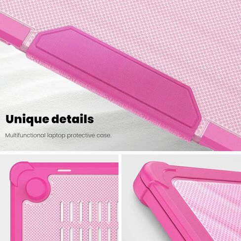 for M2 MacBook Air 13.6 inch 2022 Release A2681 Model Case, Dual Layer Transport Hard Full Protective Case with Kicstand + Mouse Pad(Rose Red) in Saudi Arabia
