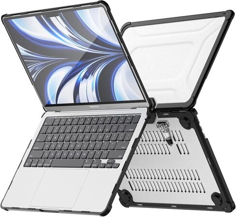 for M2 MacBook Air 13.6 inch 2022 Release A2681 Model Case, Dual Layer Transport Hard Full Protective Case with Kicstand + Mouse Pad(Rose Red) in Saudi Arabia