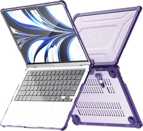 for M2 MacBook Air 13.6 inch 2022 Release A2681 Model Case, Dual Layer Transport Hard Full Protective Case with Kicstand + Mouse Pad(Rose Red) in Saudi Arabia