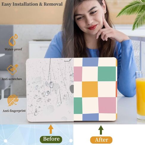 Laptop Shell Compatible with MacBook Air 13 Inch Case M1 Chip 2021-2018 Model A1932 A2179 A2337, Plastic Computer Cover and Keyboard Flim for New Version Air 13.3 Inch, Checkered Plaid in Kuwait