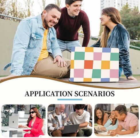 Laptop Shell Compatible with MacBook Air 13 Inch Case M1 Chip 2021-2018 Model A1932 A2179 A2337, Plastic Computer Cover and Keyboard Flim for New Version Air 13.3 Inch, Checkered Plaid in Kuwait