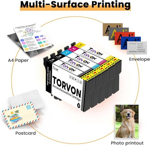 استبدال خرطوشة الحبر المعاد تصنيعها لخراطيش الحبر Epson 288 المتوافقة مع طابعة Expression XP-440 XP-330 XP-430 XP-434 XP-340 XP-446 (4 عبوات، أسود، سماوي، أرجواني، أصفر) in Kuwait