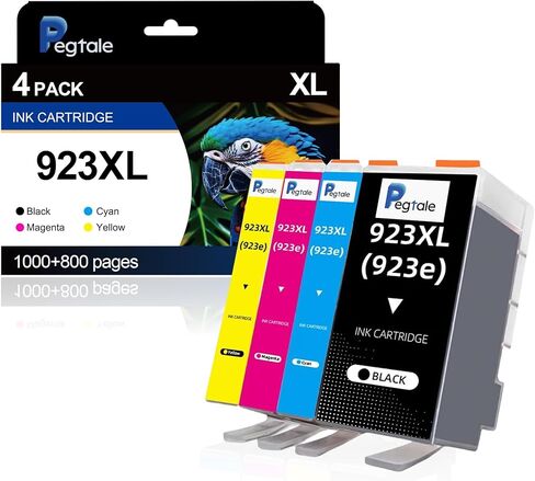 مجموعة خراطيش حبر عالية الإنتاجية 923 XL بديلة لخراطيش حبر HP 923 / 923e XL تعمل مع طابعة HP OfficeJet Pro 8120/8123/8130/8133 (4 عبوات BK/C/Y/M) in Saudi Arabia