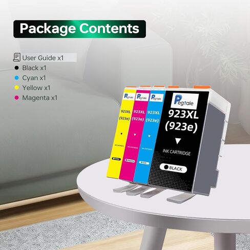 مجموعة خراطيش حبر عالية الإنتاجية 923 XL بديلة لخراطيش حبر HP 923 / 923e XL تعمل مع طابعة HP OfficeJet Pro 8120/8123/8130/8133 (4 عبوات BK/C/Y/M) in Saudi Arabia