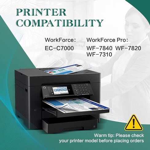 معاد تصنيعها لخراطيش الحبر الأسود 812XL لحزمة خراطيش الحبر Epson 812XL Combo Pack for Epson 812 812XL T812XL ذات السعة العالية لإبسون WF-7820 WF-7840 WF-7310 EC-C7000 (3 أسود) in Kuwait