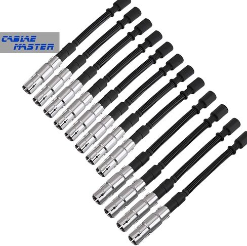 High Performance Racing 2KΩ Spark Plug Wires Compatible with Mercedes-Benz C240 C320 E320 ML350 SLK320 CLK320 ML320 S350 Chrysler Crossfire 2.6L 2.8L 3.2L 3.7L V6 12 Wires 1998-2008 in Kuwait