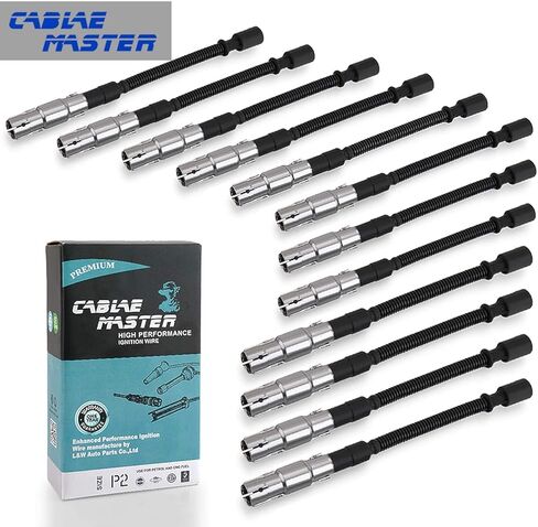 High Performance Racing 2KΩ Spark Plug Wires Compatible with Mercedes-Benz C240 C320 E320 ML350 SLK320 CLK320 ML320 S350 Chrysler Crossfire 2.6L 2.8L 3.2L 3.7L V6 12 Wires 1998-2008 in Kuwait