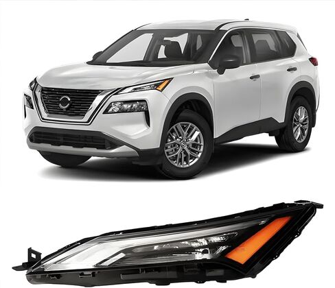 PENSUN Headlights Assembly Fit for 2021 2022 2023 Nissan Rogue, Headlamp Assembly Pair Replacement, Clear Lens Amber Reflector, Left Driver Side in Saudi Arabia