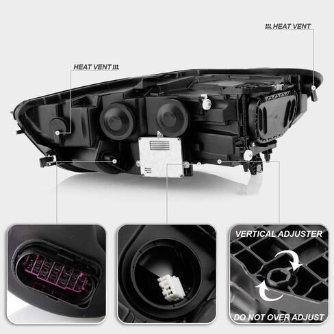 ACANII - For [HID/Xenon w/o AFS Model] 2012-2015 Audi A6 S6 LED DRL Projector Headlight Headlamp Assembly Passenger Side in Kuwait