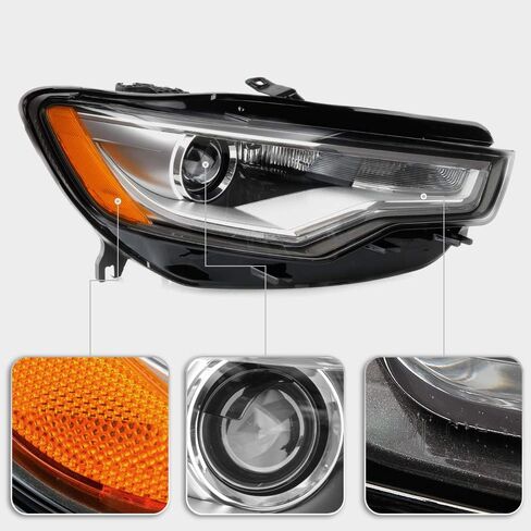 ACANII - For [HID/Xenon w/o AFS Model] 2012-2015 Audi A6 S6 LED DRL Projector Headlight Headlamp Assembly Passenger Side in Kuwait