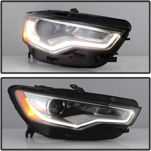 ACANII - For [HID/Xenon w/o AFS Model] 2012-2015 Audi A6 S6 LED DRL Projector Headlight Headlamp Assembly Passenger Side in Kuwait