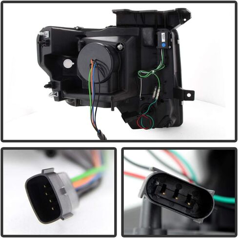 ACANII - For 2013-2014 Ford F150 LED DRL Tube D3S HID Black Housing Projector Headlights Headlamps, Driver & Passenger in Kuwait