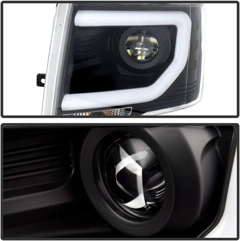 ACANII - For 2013-2014 Ford F150 LED DRL Tube D3S HID Black Housing Projector Headlights Headlamps, Driver & Passenger in Kuwait