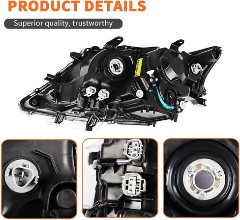 مصباح أمامي زينون جانبي للركاب والسائق مع DRL متوافق مع 2013-2015 RX350 RX450h 81170-0E160 81130-0E160 (يسار ويمين) in Saudi Arabia