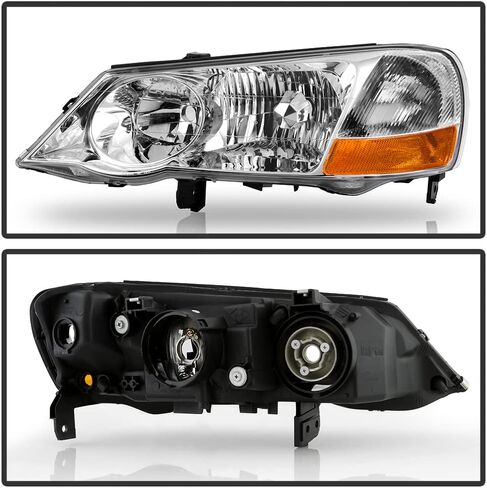 ACANII - For [ HID Xenon Model] 2002-2003 Acura TL Chrome Headlights Headlamps Replacement Pair Driver + Passenger Side in Kuwait
