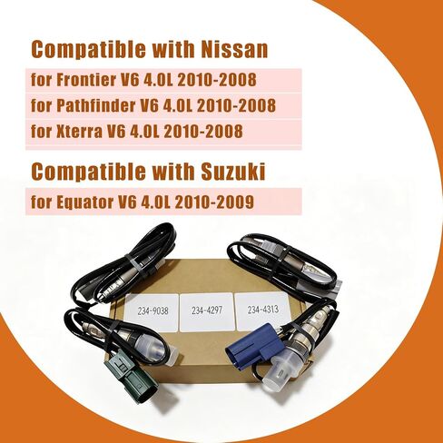 Oxygen O2 Sensor Compatible with Nissan Frontier 4.0L 2010-2008, Pathfinder 4.0L 2010-2008, Xterra 4.0L 2010-2008, Suzuki Equator 4.0L 2010-2009, Upstream and Downstream 234-9038 234-4297 234-4313 in Saudi Arabia