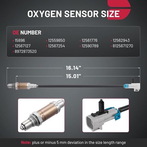 مستشعر الأكسجين BDFHYK المنبع O2، متوافق مع شيفروليه أسترو أفالانش 1500 بليزر إمبالا سيلفرادو 1500 تاهو، متوافق مع جي إم سي سييرا 1500 إنفوي XL، 15896، بديل قطعة واحدة in Kuwait