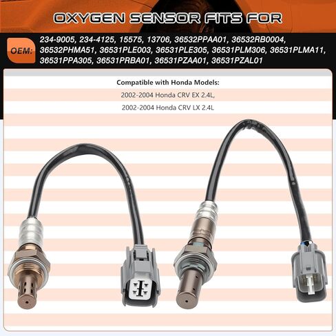 2Pcs 234-9005 234-4125 Oxygen O2 Sensor Upstream Downstream Fit for Honda CRV EX LX 2.4L 2002 2003 2004 Replaces# 15575 13706 in Kuwait