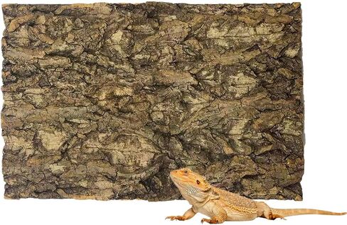 Tfwadmx 2Pcs Terrarium Cork Bark Background, 11.8"x7.8" Thickened Reptile Tank Tree Backdrop Wall Decor Habitat Climbing Mat Decoration for Lizard, Turtle, Gecko, Bearded Dragon, Frog, Chameleon in Kuwait