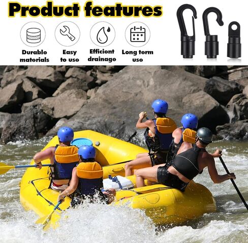 120 Pcs Bungee Shock Cord Hooks, 3 Type Plastic Terminal Ends Hook for 1/4 Inch to 5/16 Inch Cord, S Open, Bendy and Straight Hooks for Kayak, Marine, Camping in Kuwait