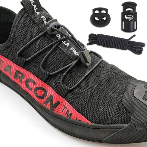 20 PCS Plastic Cord Locks & 50 ft Elastic Bungee Cord, SourceTon 10 PCS Single-Hole, 10 PCS Double-Hole ABS Spring Toggles with 5/32" Elastic Shock Cord for Backpacks, Luggage (Black) in Kuwait