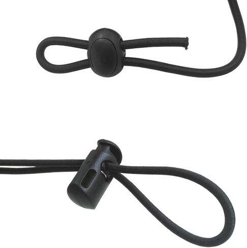 20 PCS Plastic Cord Locks & 50 ft Elastic Bungee Cord, SourceTon 10 PCS Single-Hole, 10 PCS Double-Hole ABS Spring Toggles with 5/32" Elastic Shock Cord for Backpacks, Luggage (Black) in Kuwait