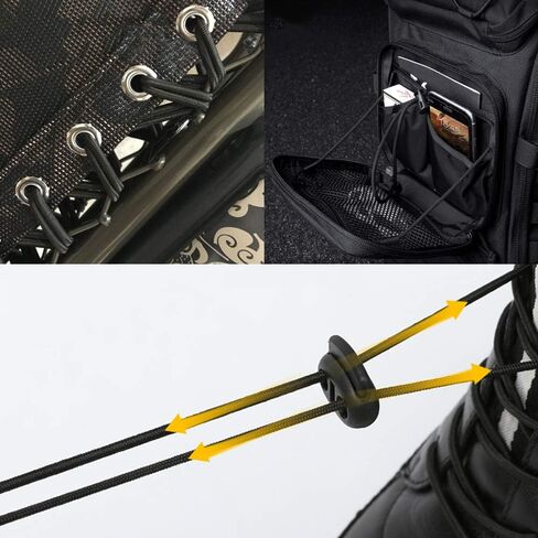 20 PCS Plastic Cord Locks & 50 ft Elastic Bungee Cord, SourceTon 10 PCS Single-Hole, 10 PCS Double-Hole ABS Spring Toggles with 5/32" Elastic Shock Cord for Backpacks, Luggage (Black) in Kuwait