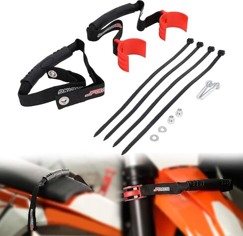 Dirt Bike Front Rear Rescue Strap with Grab Handle Pull Drag Belt Adjustment Universal for Motorcycle Pit Bike Off Road Motocross Black in Saudi Arabia