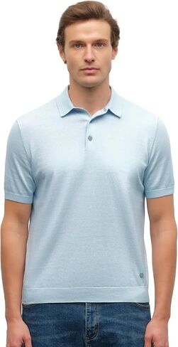 KVSS Men's Polo-Neck T-Shirts Short Sleeve Pima Cotton & Cashmere Polo Shirt for Men | Luxury from Inner Mongolia in Saudi Arabia
